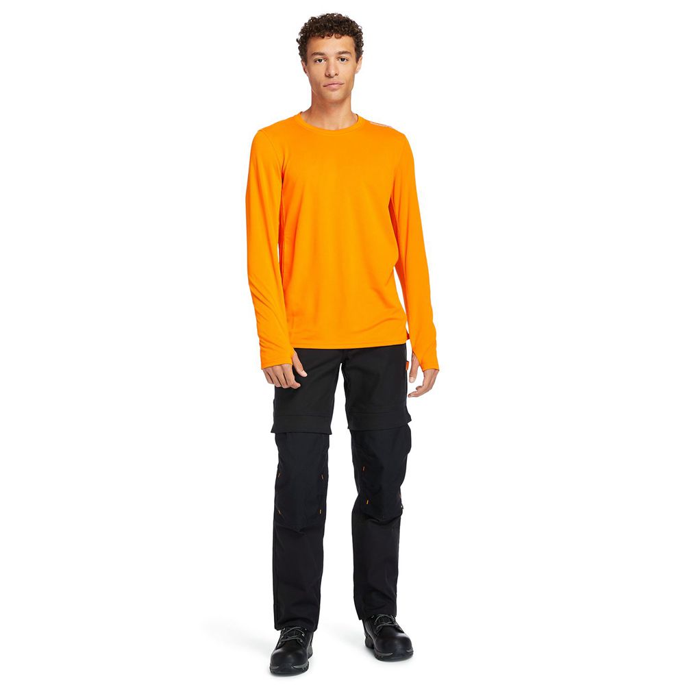 Camisetas Timberland Argentina Hombre - Pro® Wicking Good Long Sleeve - Naranjas - KAYJRG-908